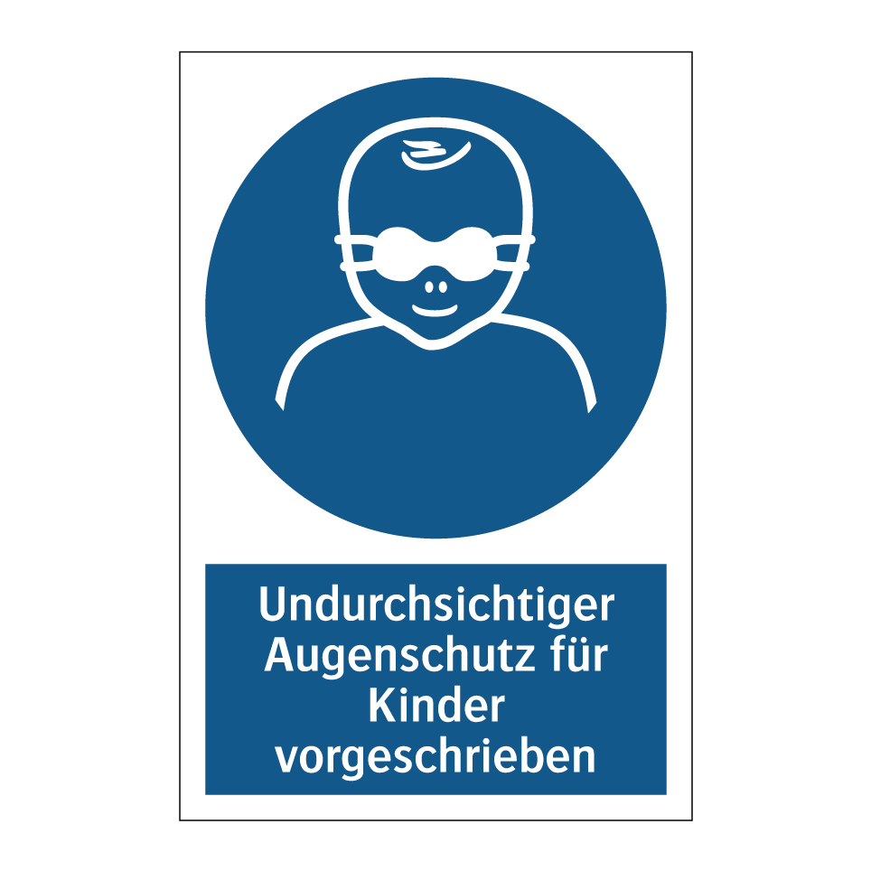 Undurchsichtiger Augenschutz für Kinder vorgeschrieben