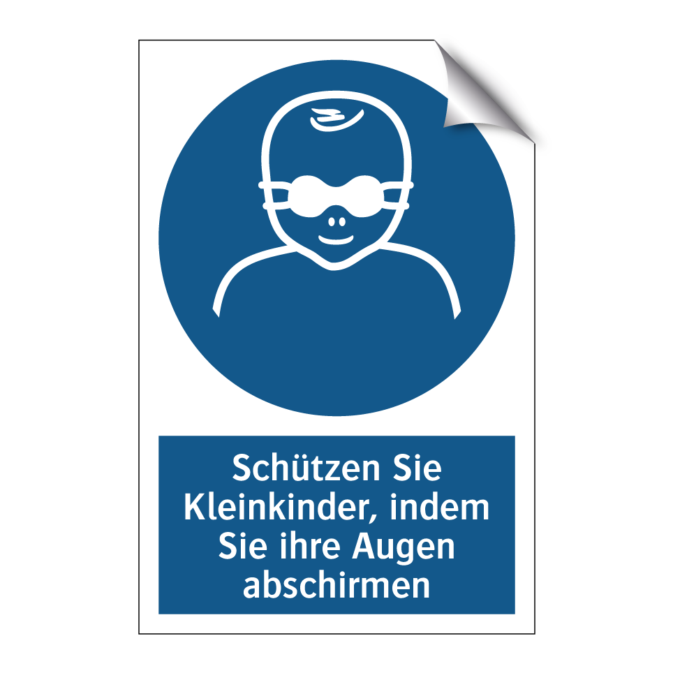 Schützen Sie Kleinkinder, indem Sie ihre Augen abschirmen