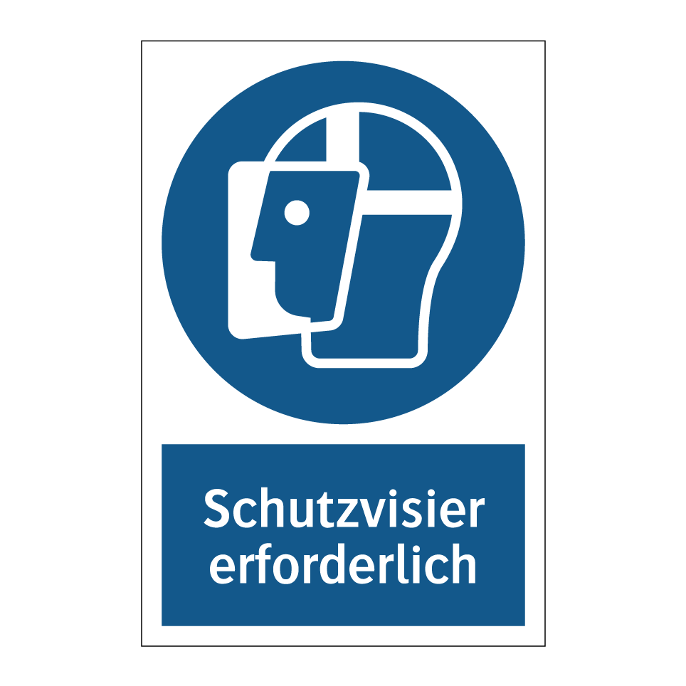 Schutzvisier erforderlich