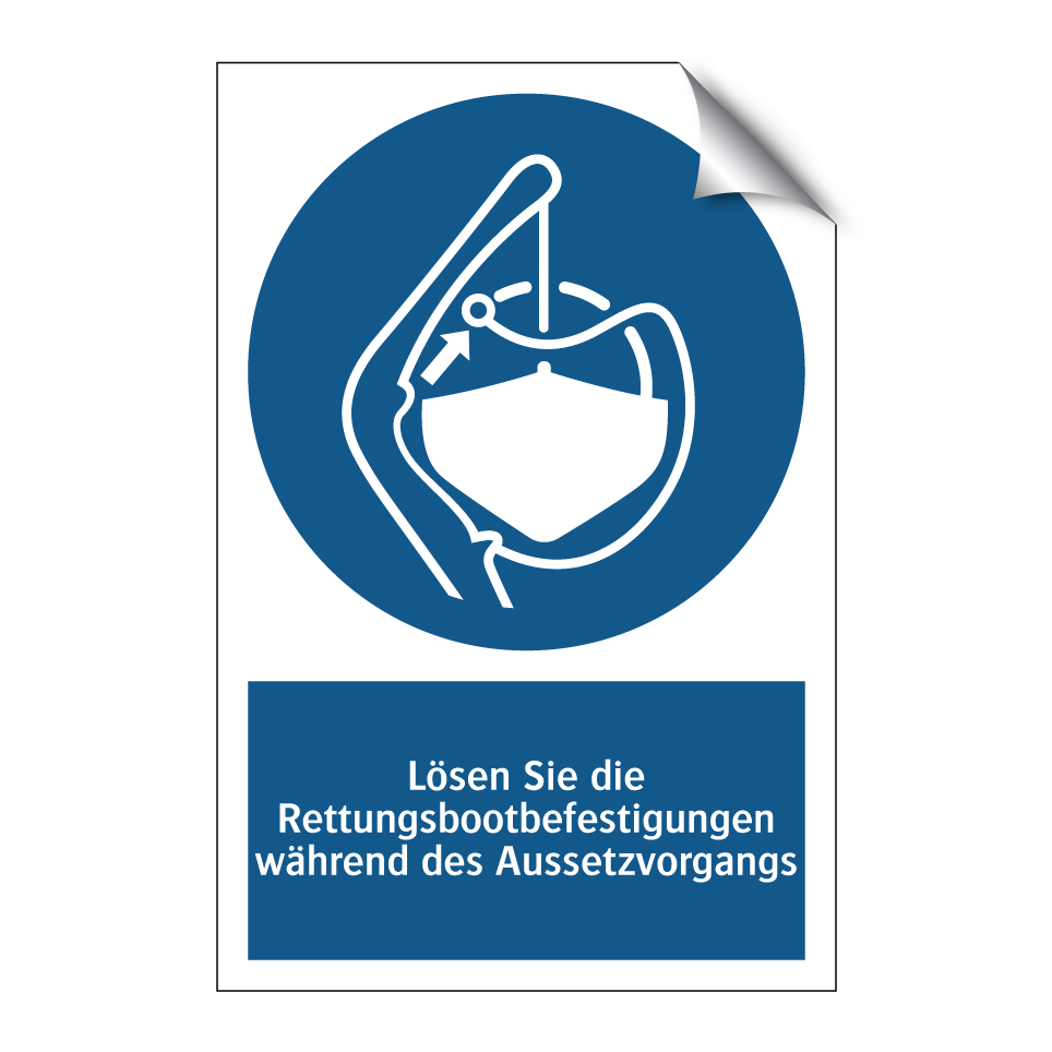 Lösen Sie die Rettungsbootbefestigungen während des Aussetzvorgangs