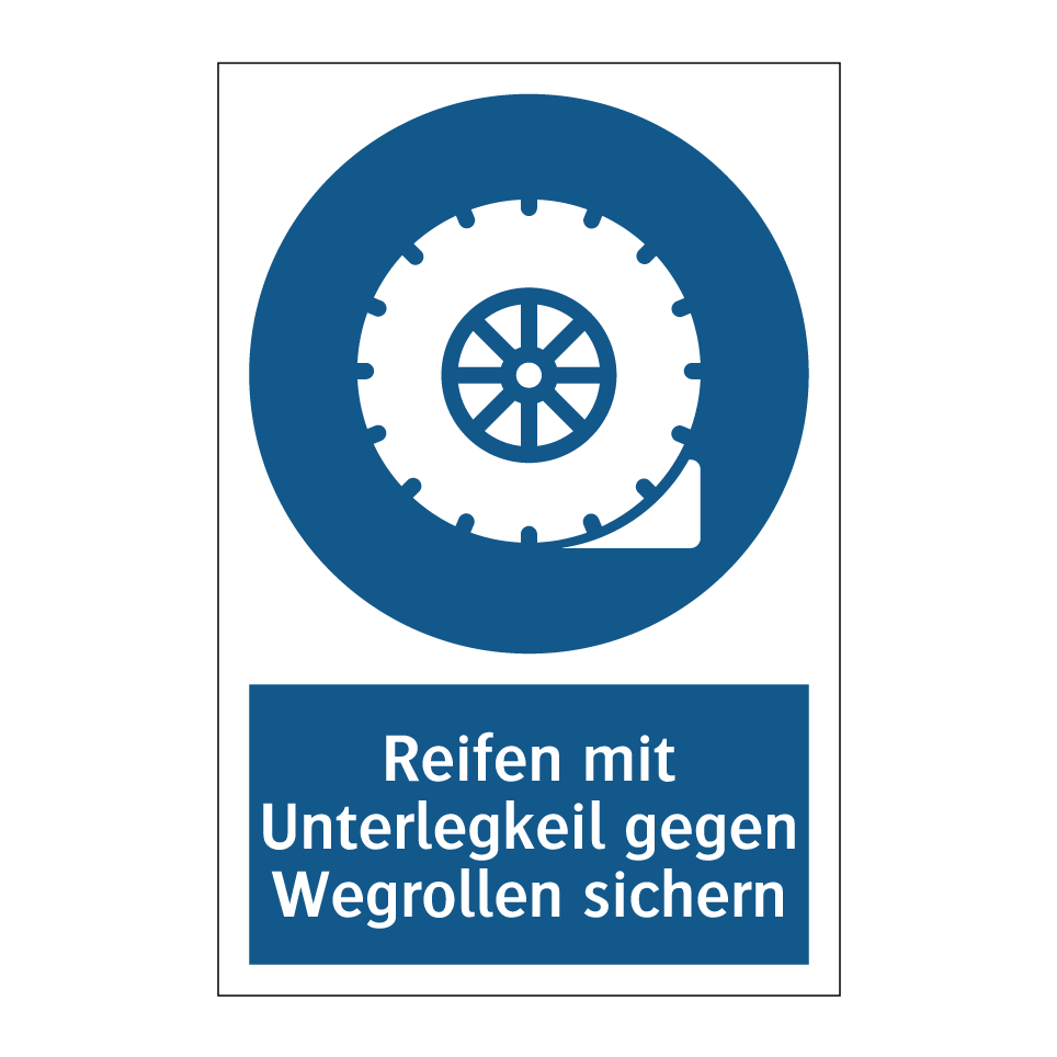 Reifen mit Unterlegkeil gegen Wegrollen sichern