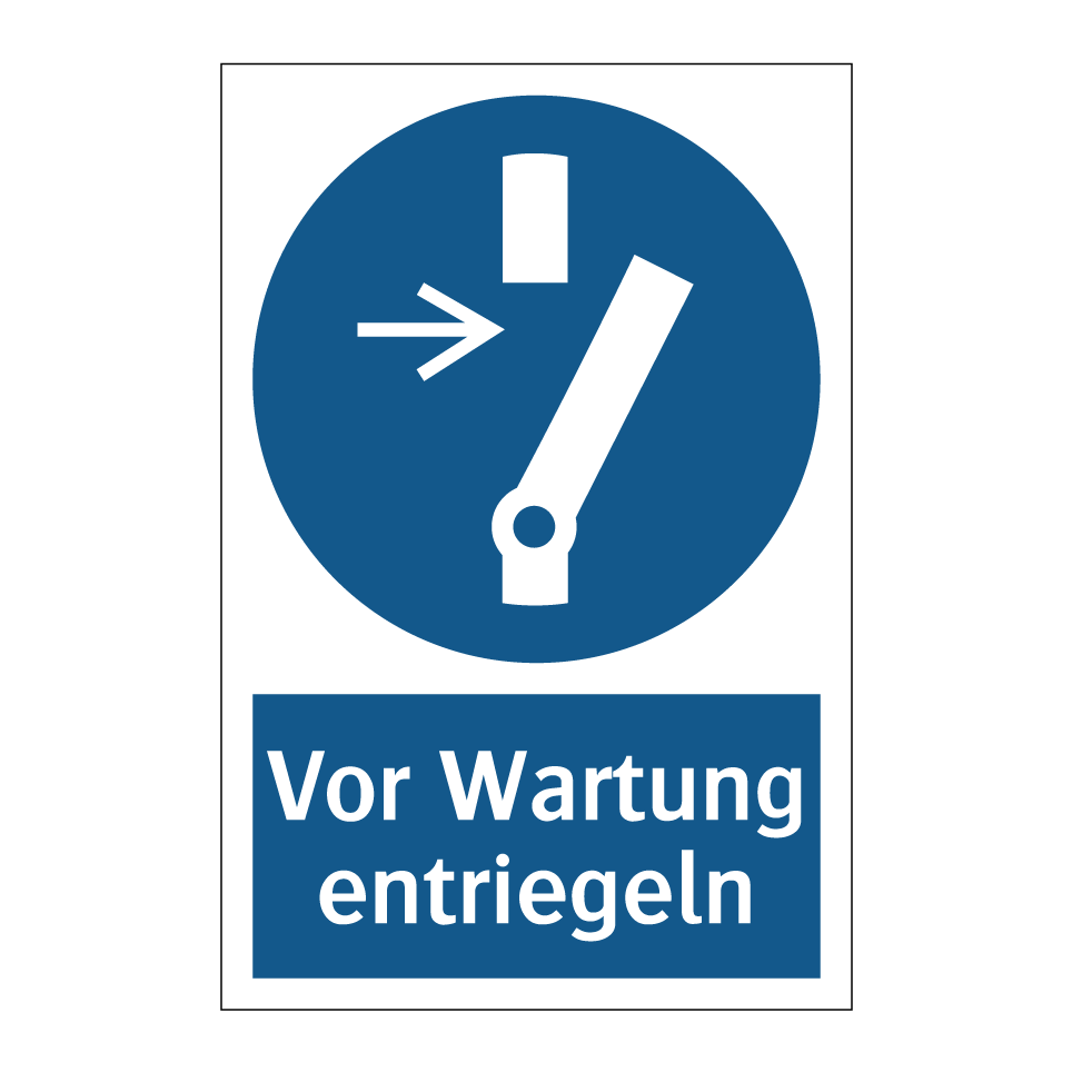 Vor Wartung entriegeln
