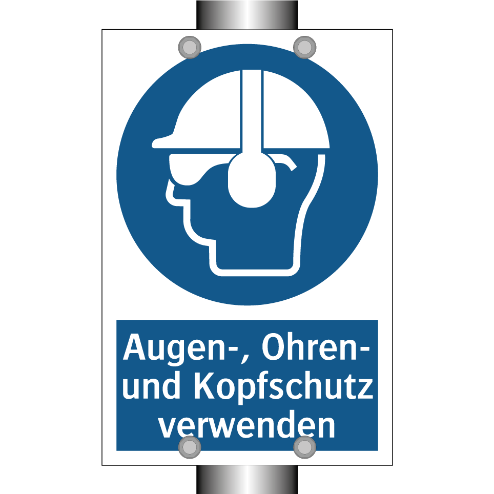 Augen-, Ohren- und Kopfschutz verwenden