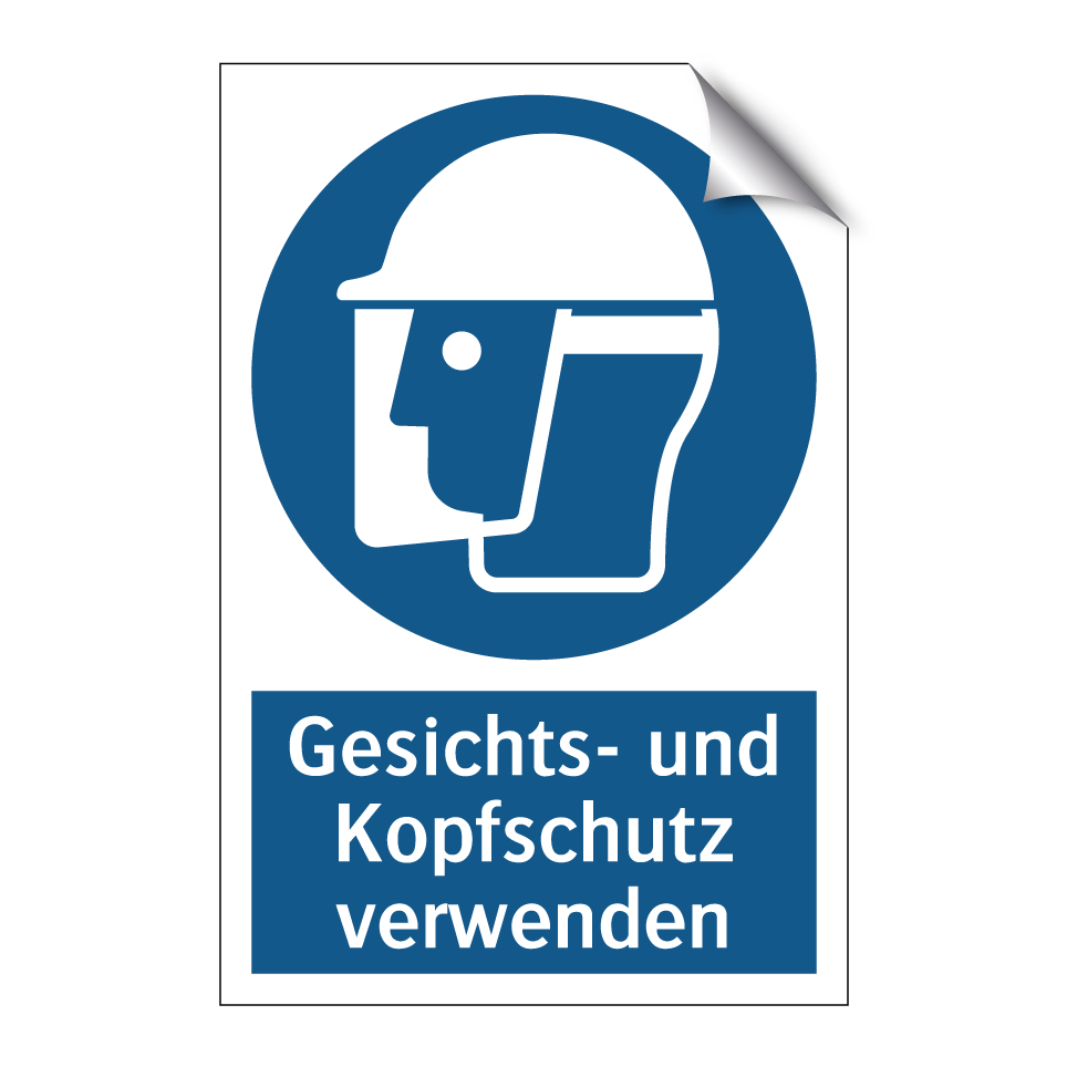 Gesichts- und Kopfschutz verwenden