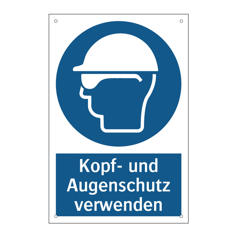 Kopf- und Augenschutz verwenden