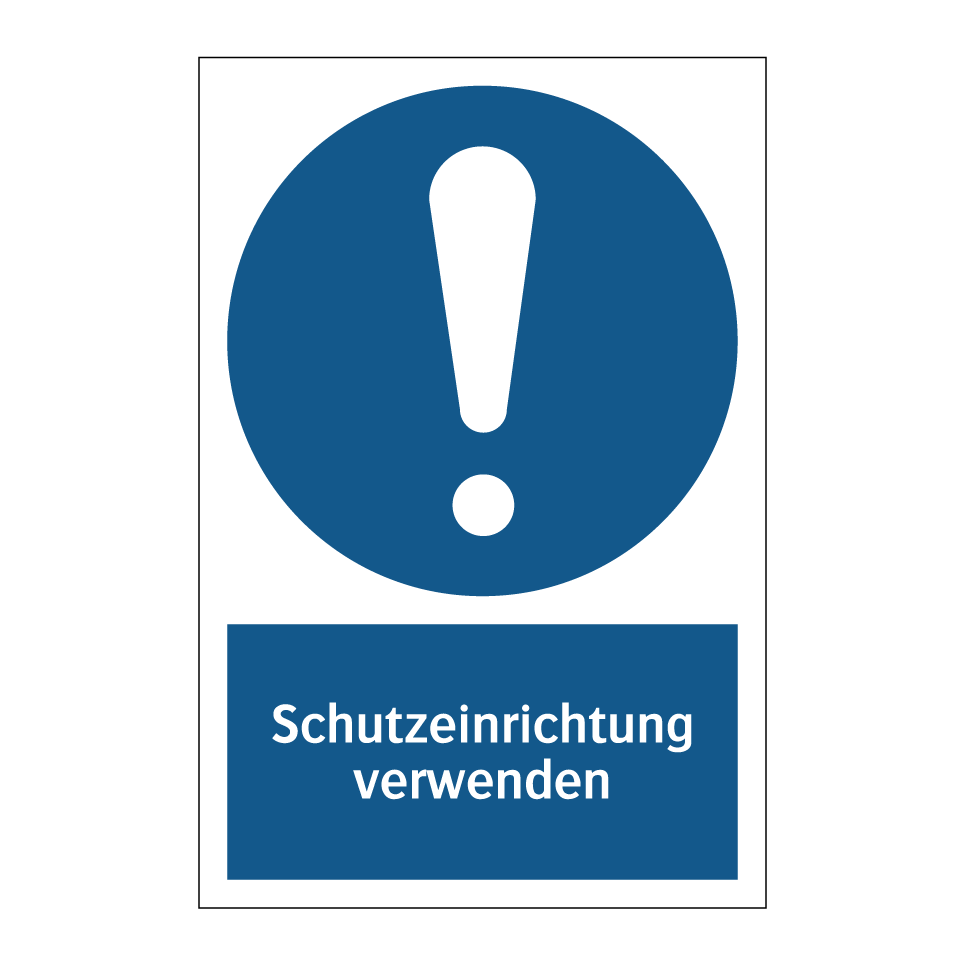 Schutzeinrichtung verwenden