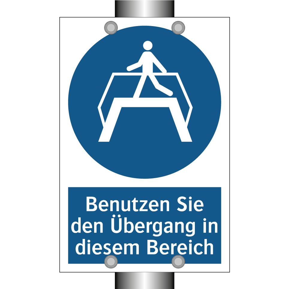 Benutzen Sie den Übergang in diesem Bereich