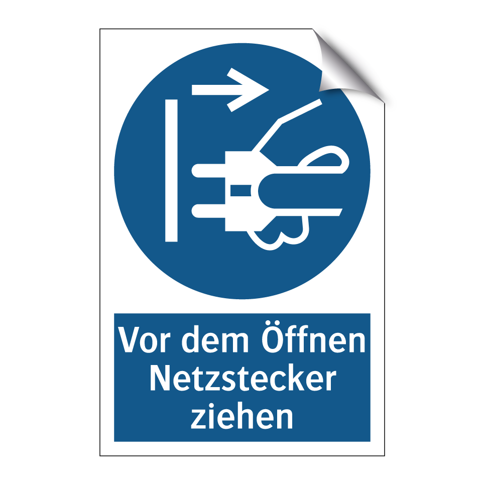 Vor dem Öffnen Netzstecker ziehen