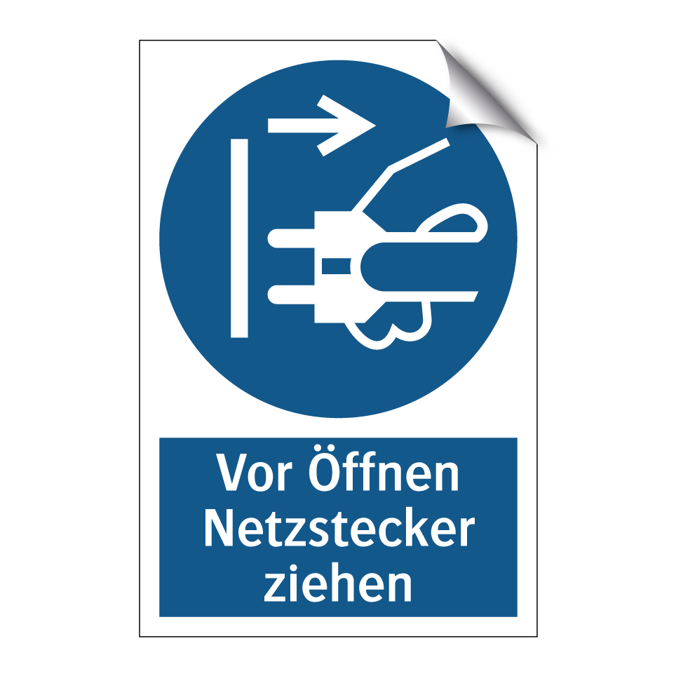Vor Öffnen Netzstecker ziehen