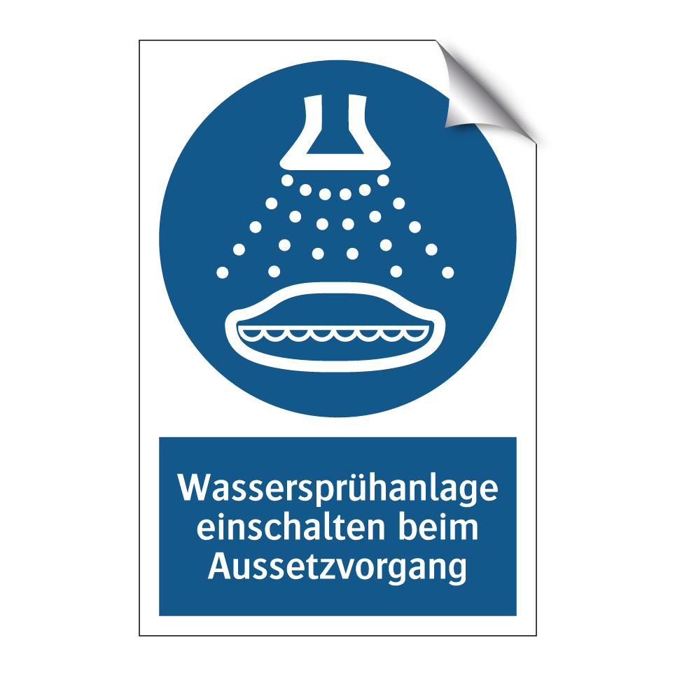 Wassersprühanlage einschalten beim Aussetzvorgang