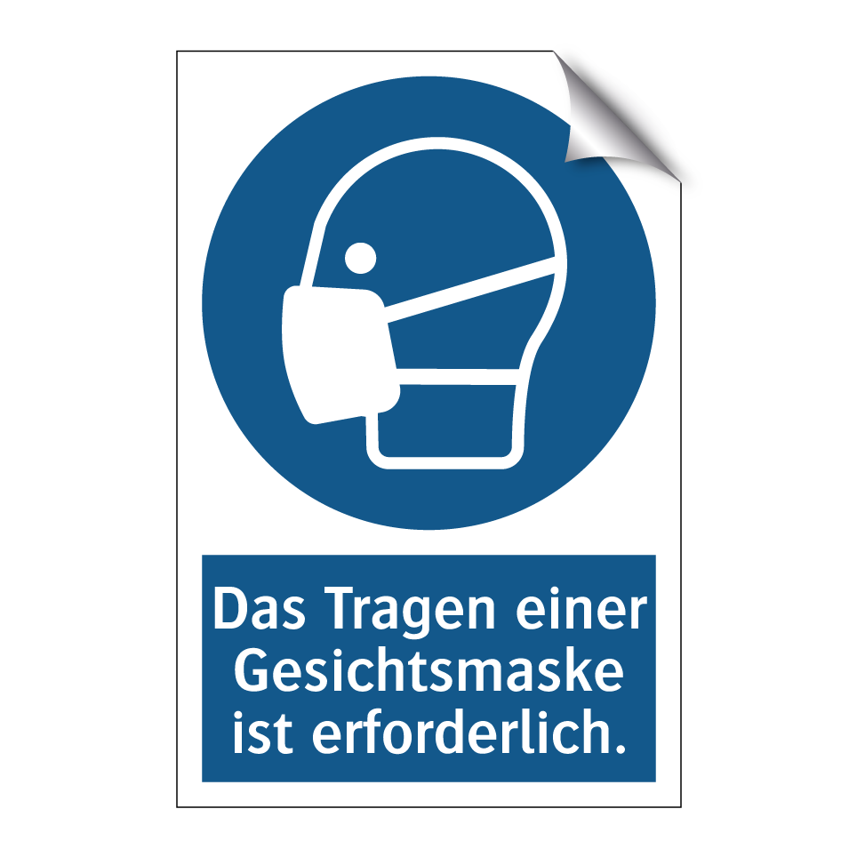 Das Tragen einer Gesichtsmaske ist erforderlich.