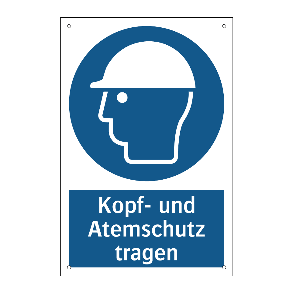 Kopf- und Atemschutz tragen