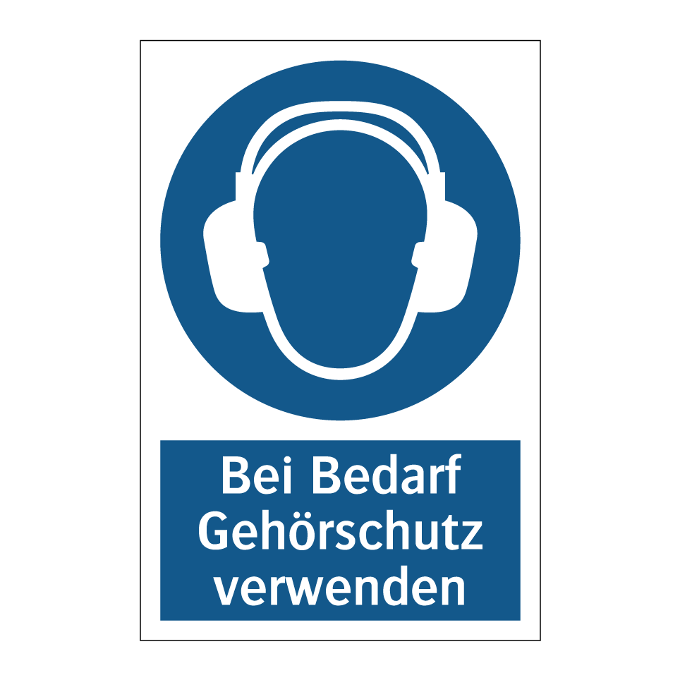Bei Bedarf Gehörschutz verwenden