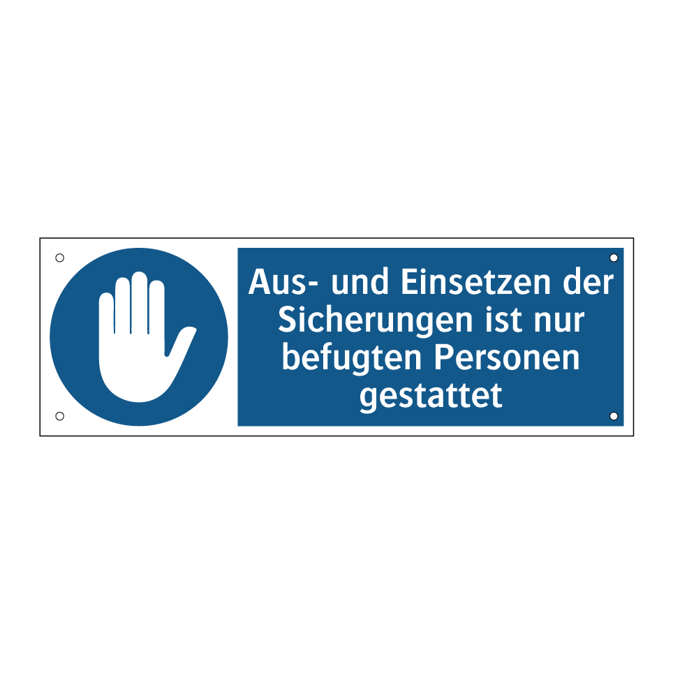 Aus- und Einsetzen der Sicherungen ist nur befugten Personen gestattet