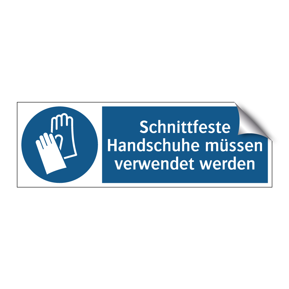 Schnittfeste Handschuhe müssen verwendet werden