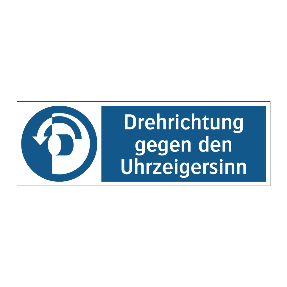Drehrichtung gegen den Uhrzeigersinn