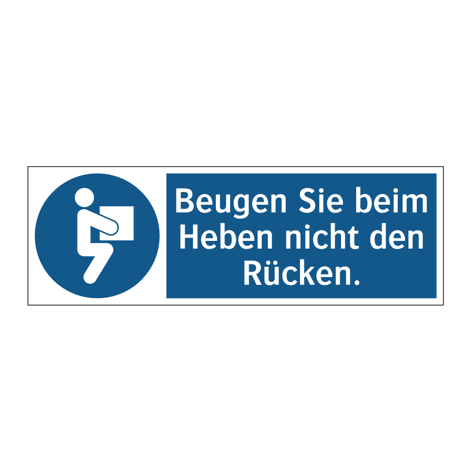Beugen Sie beim Heben nicht den Rücken.