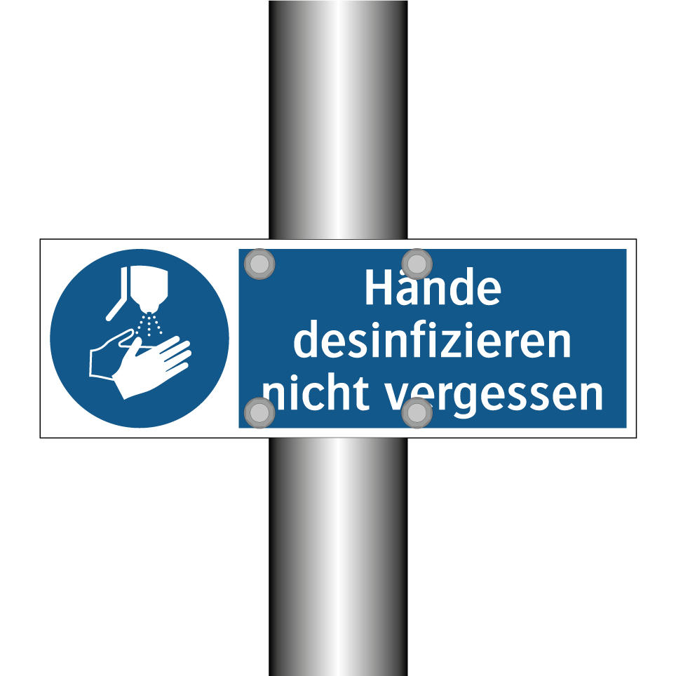 Hände desinfizieren nicht vergessen