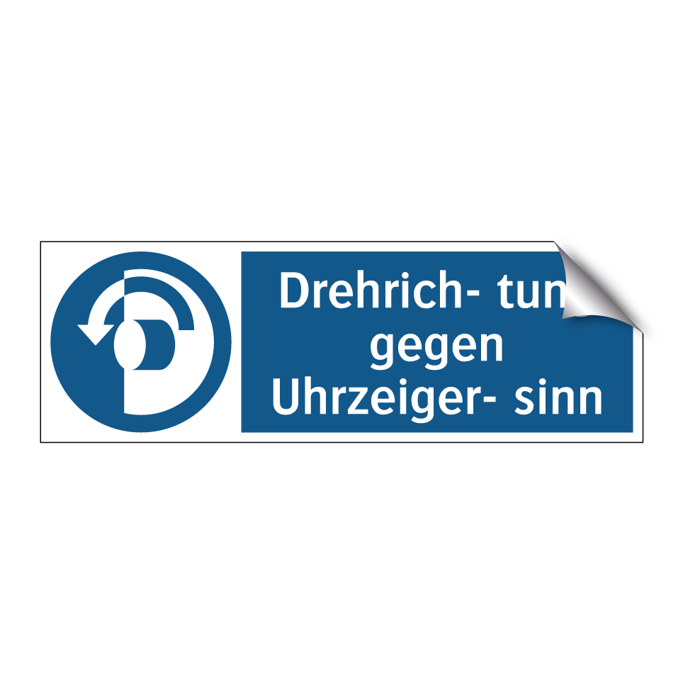 Drehrich- tung gegen Uhrzeiger- sinn