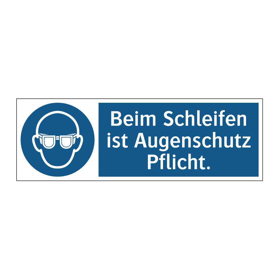 Beim Schleifen ist Augenschutz Pflicht.