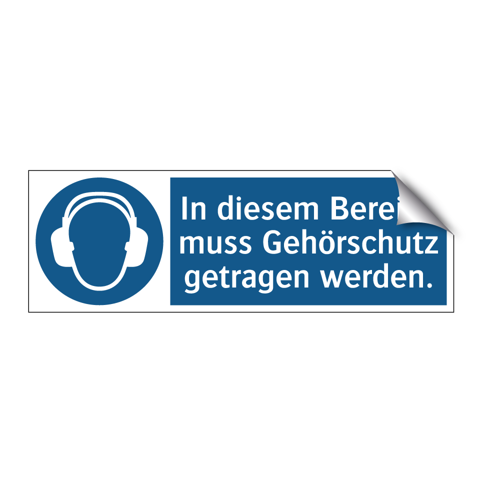 In diesem Bereich muss Gehörschutz getragen werden.