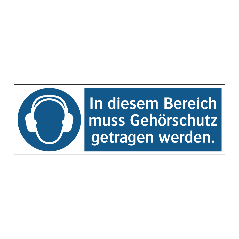 In diesem Bereich muss Gehörschutz getragen werden.