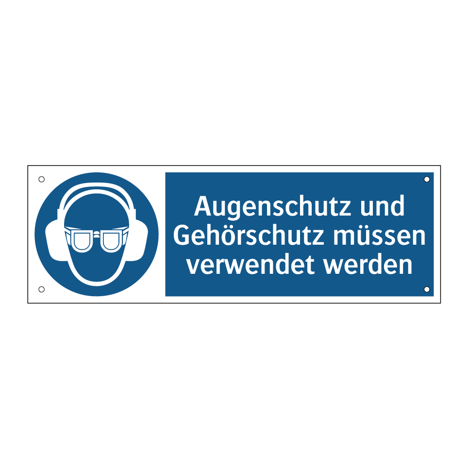 Augenschutz und Gehörschutz müssen verwendet werden