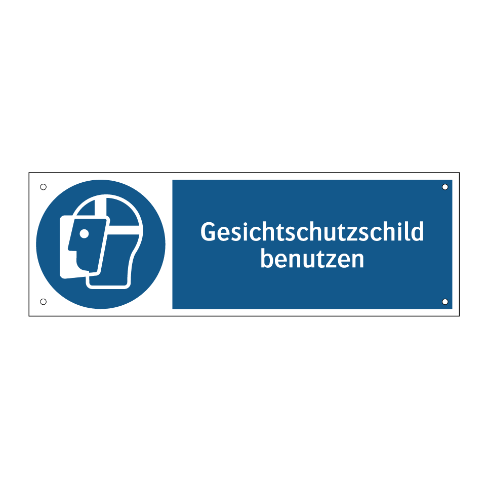 Gesichtschutzschild benutzen