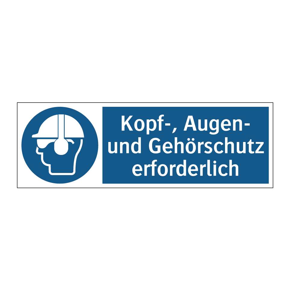 Kopf-, Augen- und Gehörschutz erforderlich