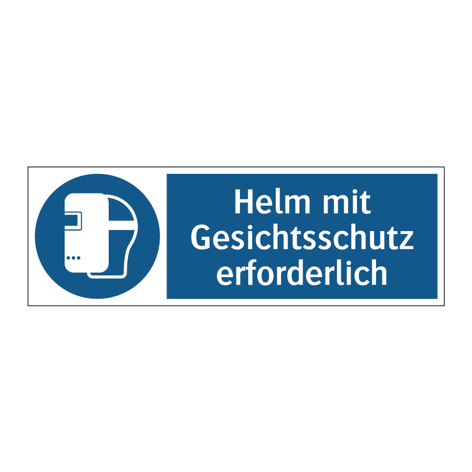 Helm mit Gesichtsschutz erforderlich