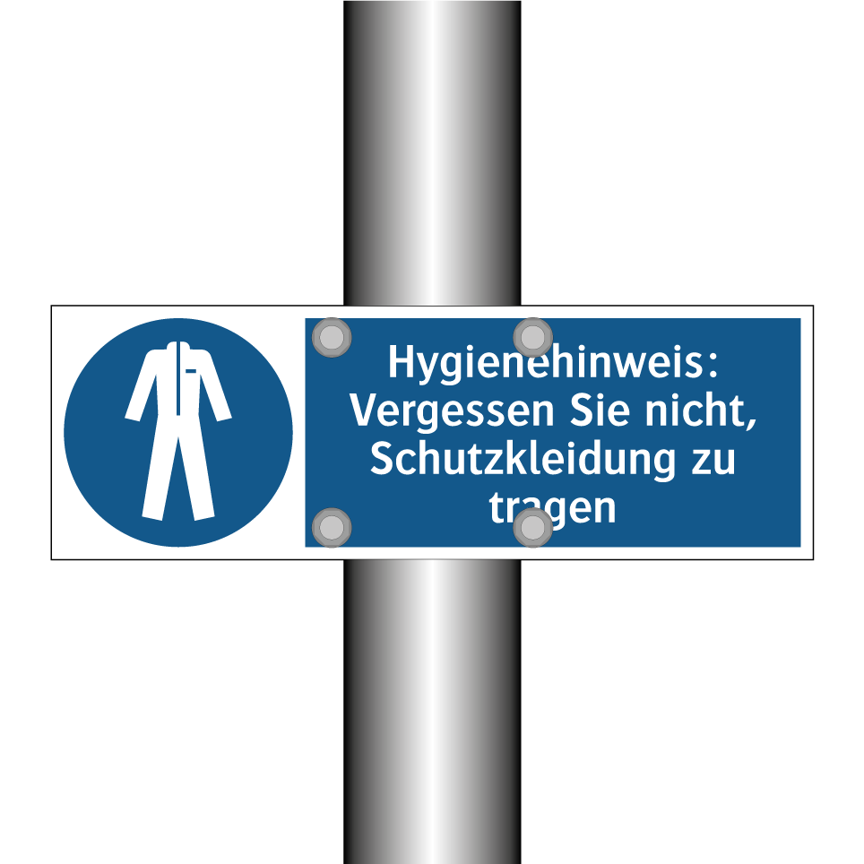Hygienehinweis: Vergessen Sie nicht, Schutzkleidung zu tragen