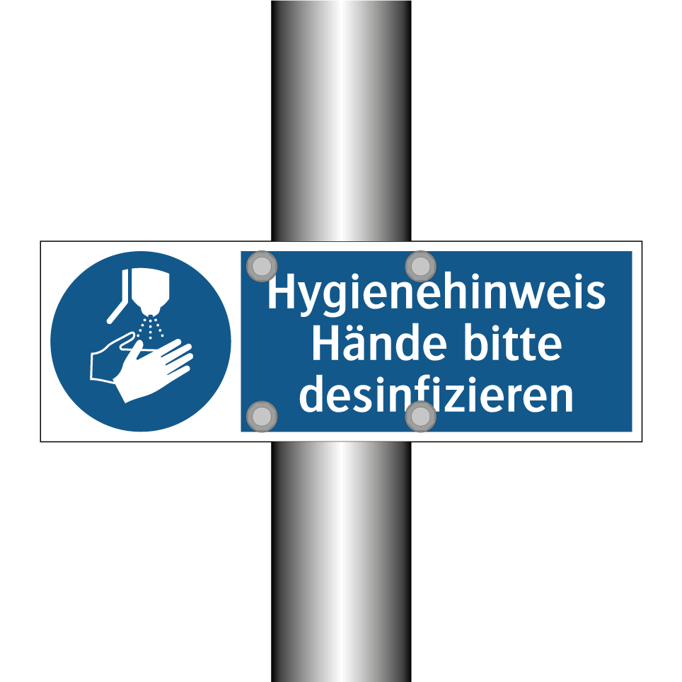 Hygienehinweis Hände bitte desinfizieren