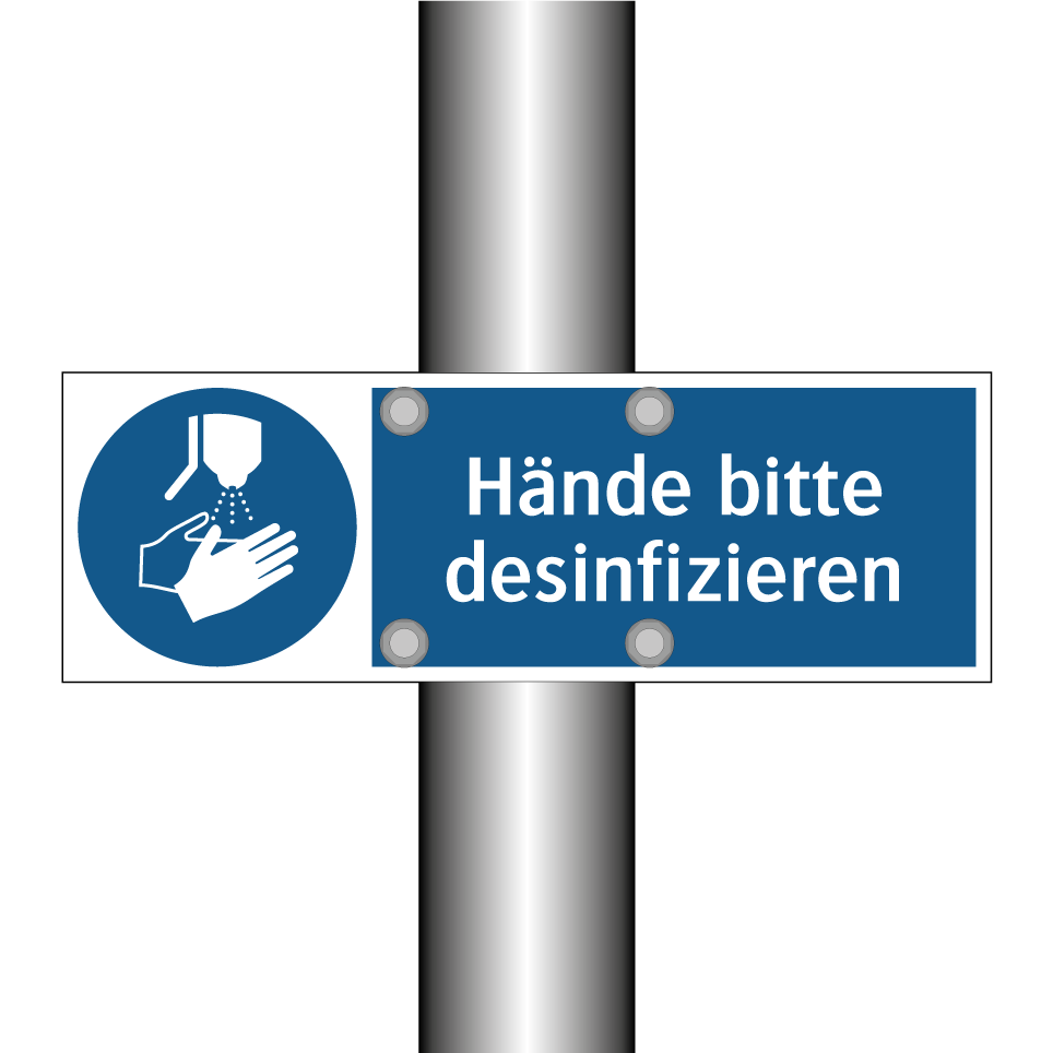 Hände bitte desinfizieren