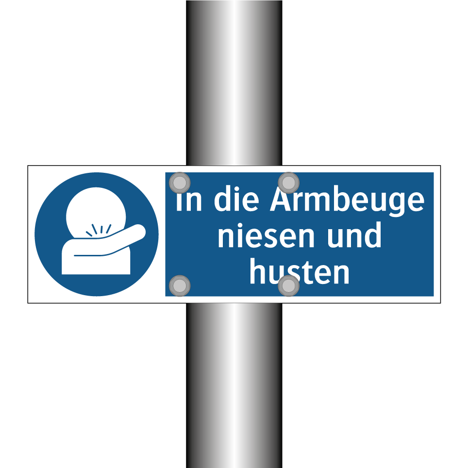 In die Armbeuge niesen und husten