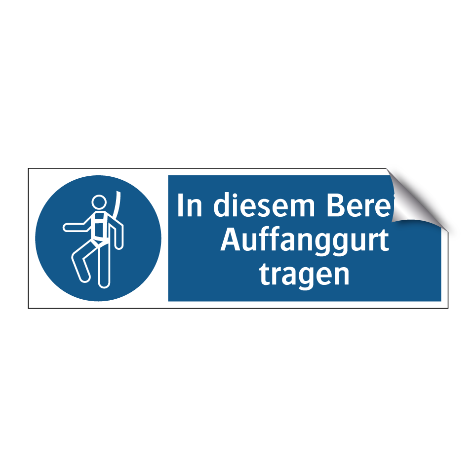 In diesem Bereich Auffanggurt tragen