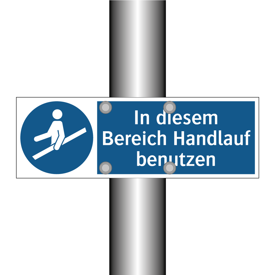 In diesem Bereich Handlauf benutzen