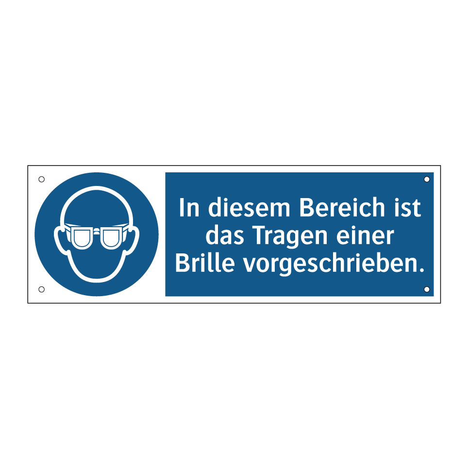 In diesem Bereich ist das Tragen einer Brille vorgeschrieben.
