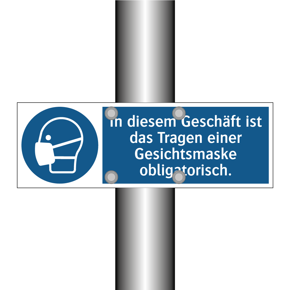 In diesem Geschäft ist das Tragen einer Gesichtsmaske obligatorisch.