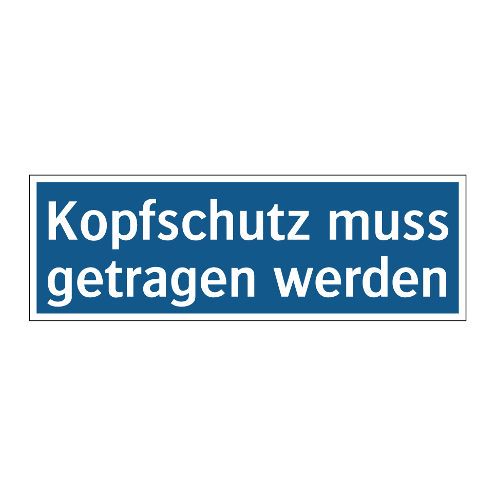 Kopfschutz muss getragen werden