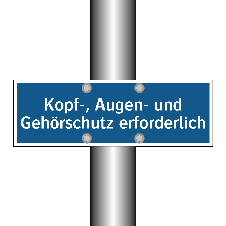 Kopf-, Augen- und Gehörschutz erforderlich