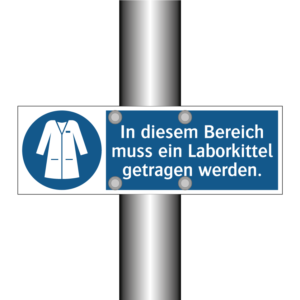 In diesem Bereich muss ein Laborkittel getragen werden.