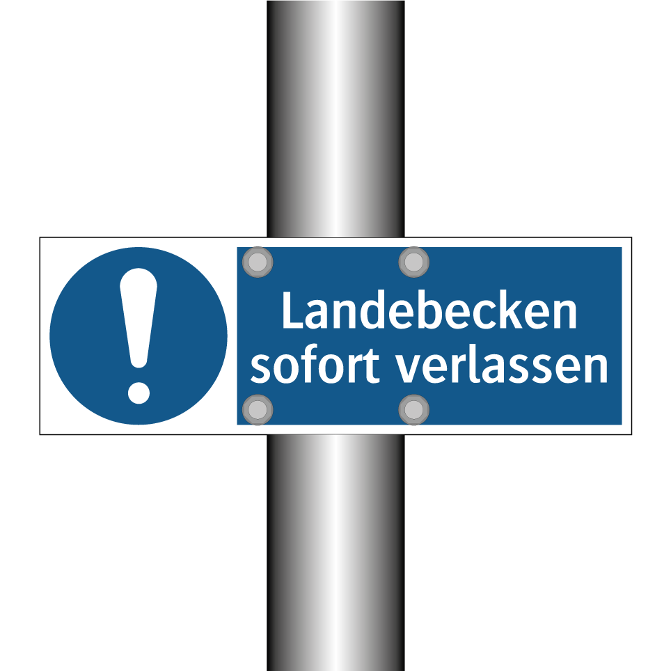 Landebecken sofort verlassen