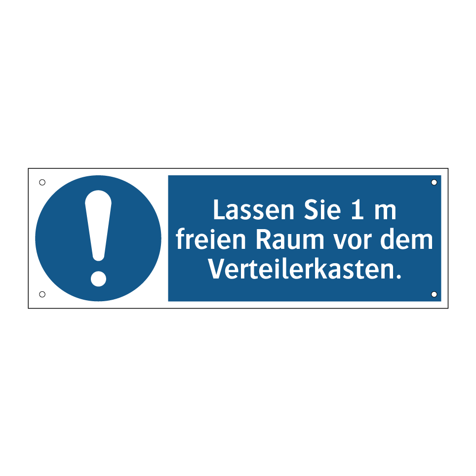Lassen Sie 1 m freien Raum vor dem Verteilerkasten.