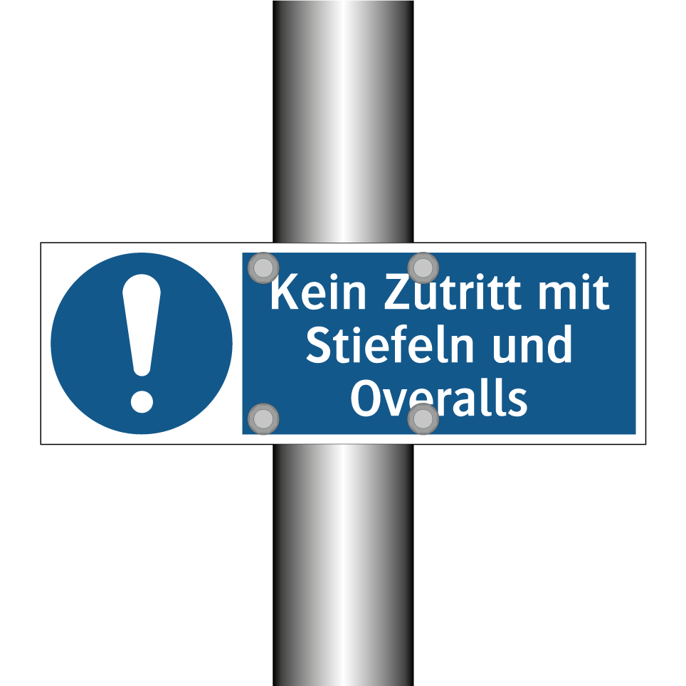 Kein Zutritt mit Stiefeln und Overalls