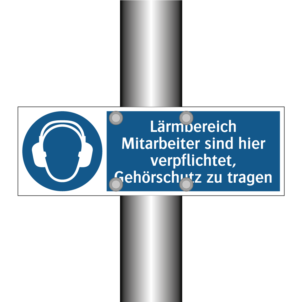Lärmbereich Mitarbeiter sind hier verpflichtet, Gehörschutz zu tragen