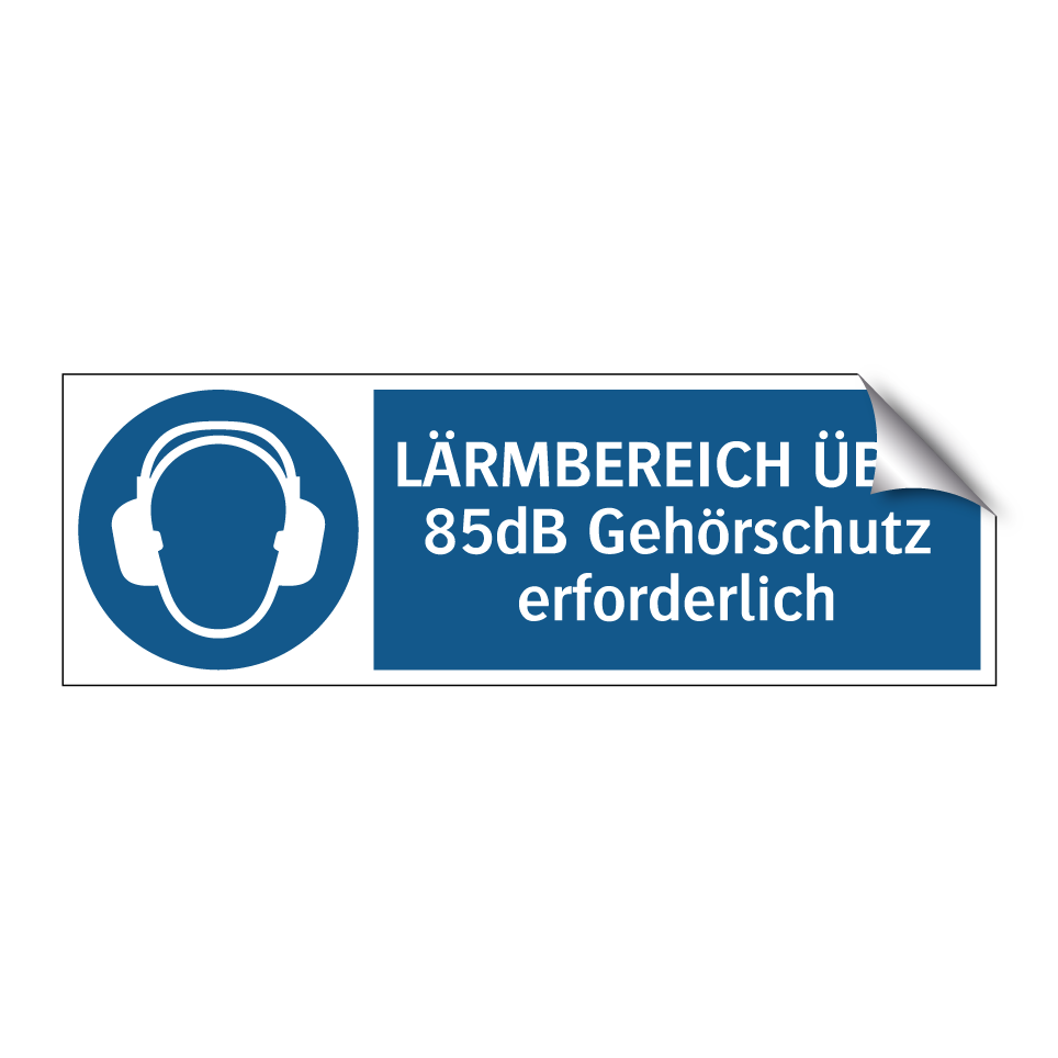 LÄRMBEREICH ÜBER 85dB Gehörschutz erforderlich