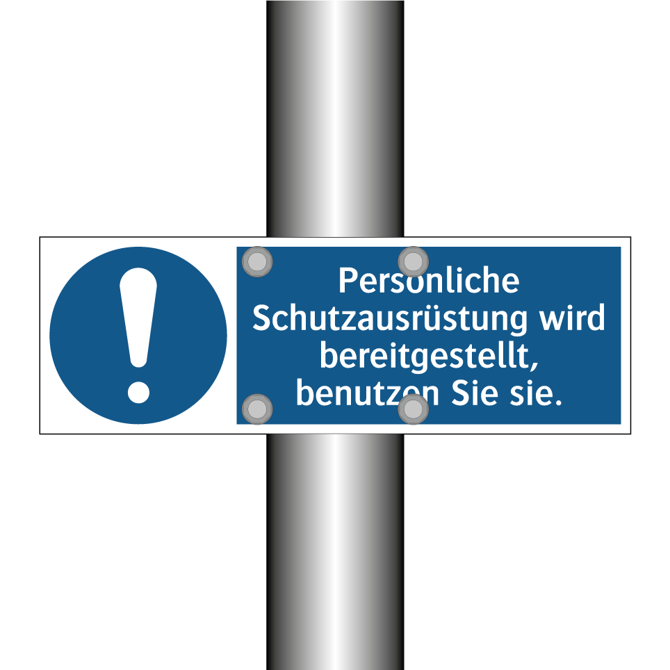 Persönliche Schutzausrüstung wird bereitgestellt, benutzen Sie sie.