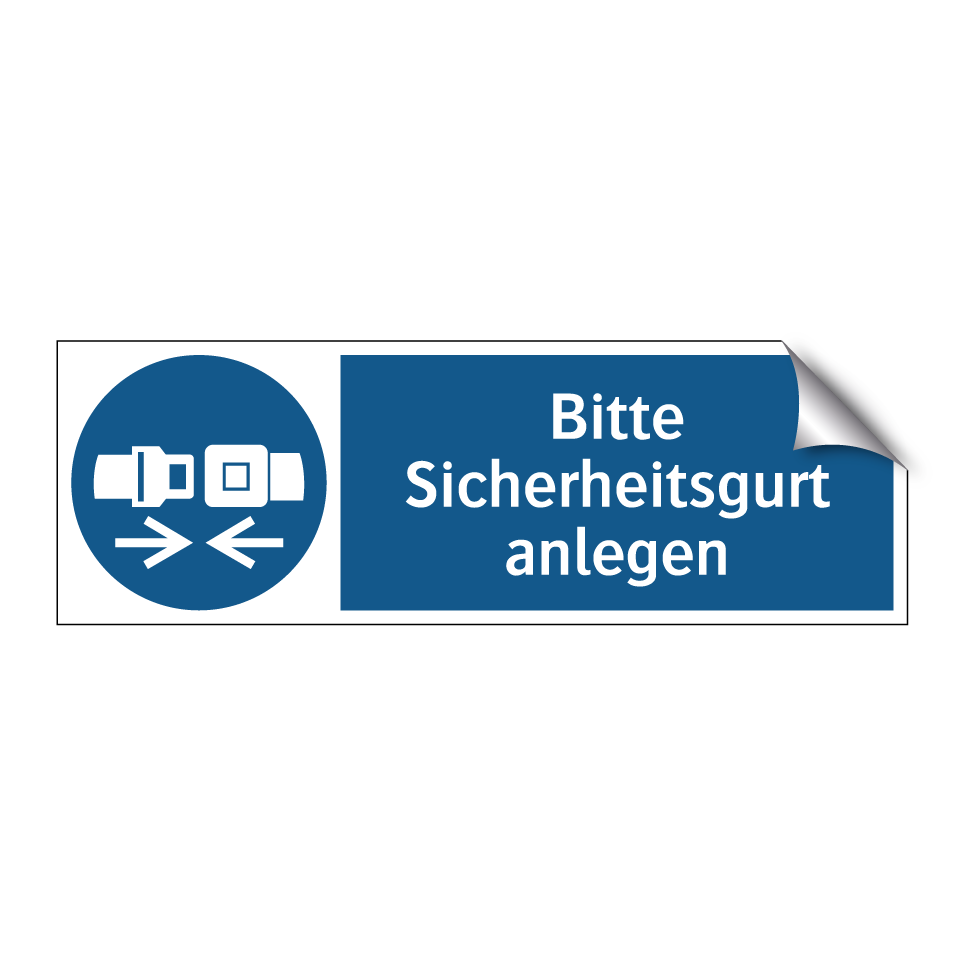Bitte Sicherheitsgurt anlegen