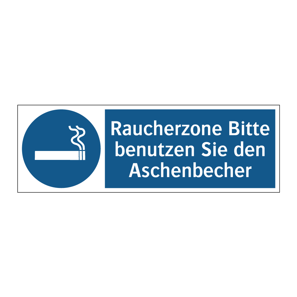 Raucherzone Bitte benutzen Sie den Aschenbecher