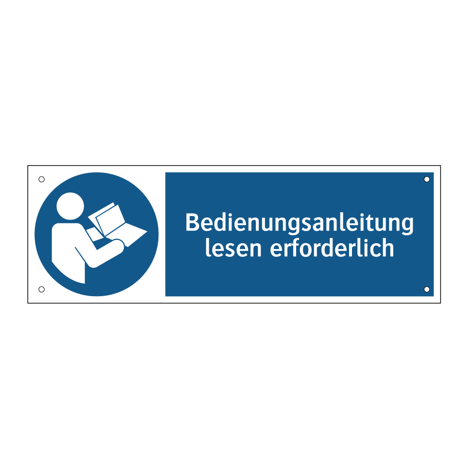 Bedienungsanleitung lesen erforderlich